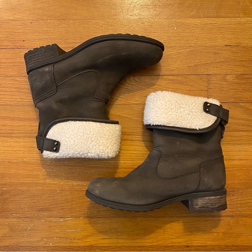 UGG Aldon Boots Women’s Size 8 Leather & Wool